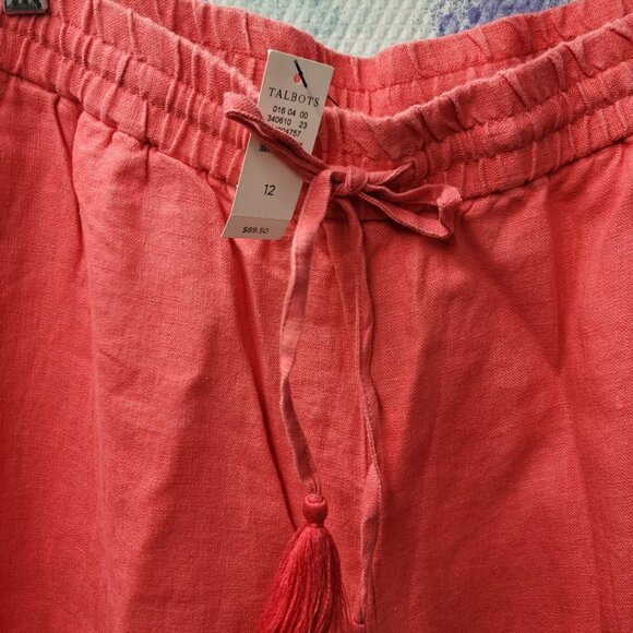 Talbolts Coral Pink Tie Waist band trousers - Picture 2 of 4